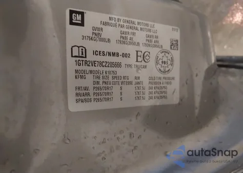 2012 GMC Sierra 1500 Sle из США, поврежденный, VIN 1GTR2VE78CZ205666